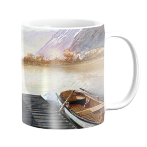Sketched Lakeside Mug Mug White Clock Canvas