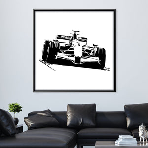 Sketched Racer Canvas Art 30 x 30cm / Unframed Canvas Print Clock Canvas