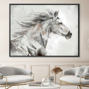 Sketched Stallion Canvas Art Clock Canvas
