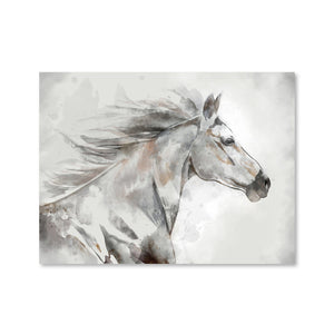 Sketched Stallion Canvas Art Clock Canvas