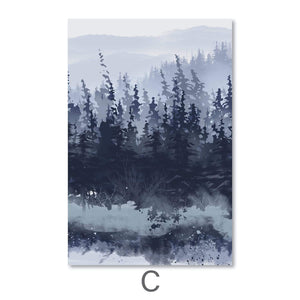 Slated Forest Canvas Art C / 40 x 50cm / Unframed Canvas Print Clock Canvas