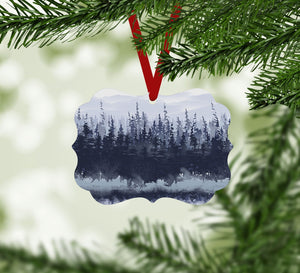 Slated Forest Ornament Christmas Ornament Victorian 10.8 x 8cm Clock Canvas