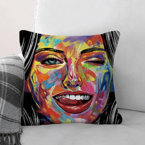 Smile and Wink Cushion Cushion Cushion Square Clock Canvas