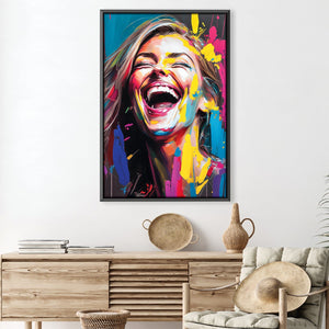 Smiling Abstract Canvas Art Clock Canvas