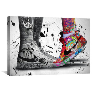 Sneaker Graffiti Love Canvas Art Clock Canvas