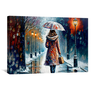 Snowy Beauty Canvas Art Clock Canvas