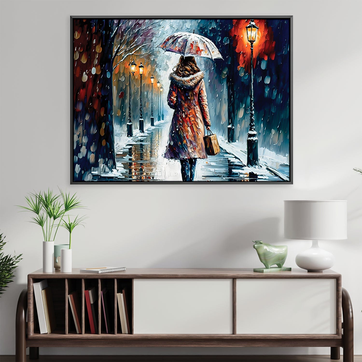 Snowy Beauty Canvas Art Clock Canvas