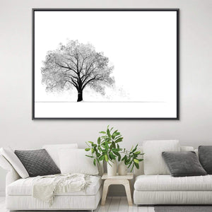 Snowy Willow Canvas Art Clock Canvas