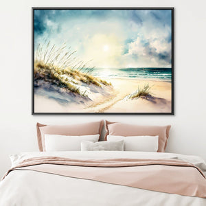Soothing Shoreline Canvas Art Clock Canvas