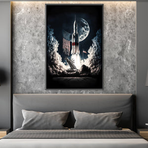 Space Race Canvas Art Clock Canvas