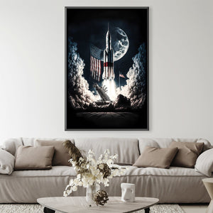 Space Race Canvas Art Clock Canvas