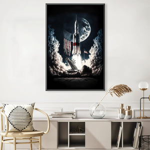 Space Race Canvas Art Clock Canvas