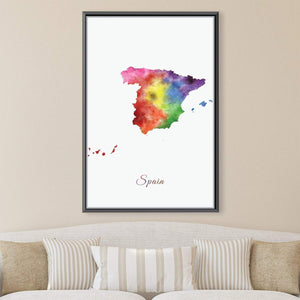 Spain Rainbow Canvas Art Clock Canvas
