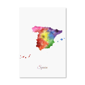 Spain Rainbow Canvas Art Clock Canvas
