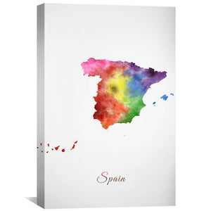 Spain Rainbow Canvas Art 30 x 45cm / Unframed Canvas Print Clock Canvas