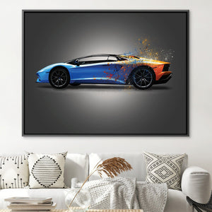 Speed and Color Canvas Art Clock Canvas