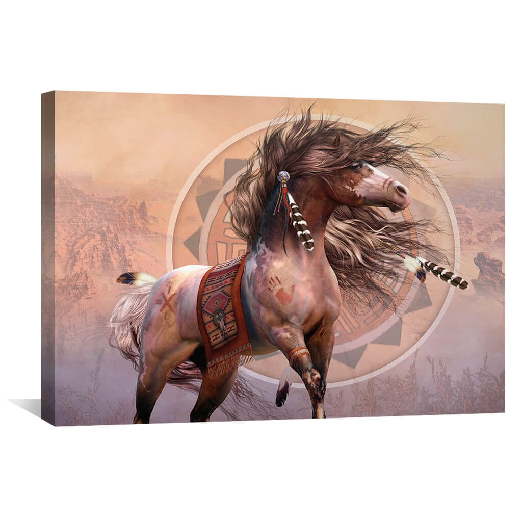 Spirit Warrior Canvas Art 45 x 30cm / Unframed Canvas Print Clock Canvas