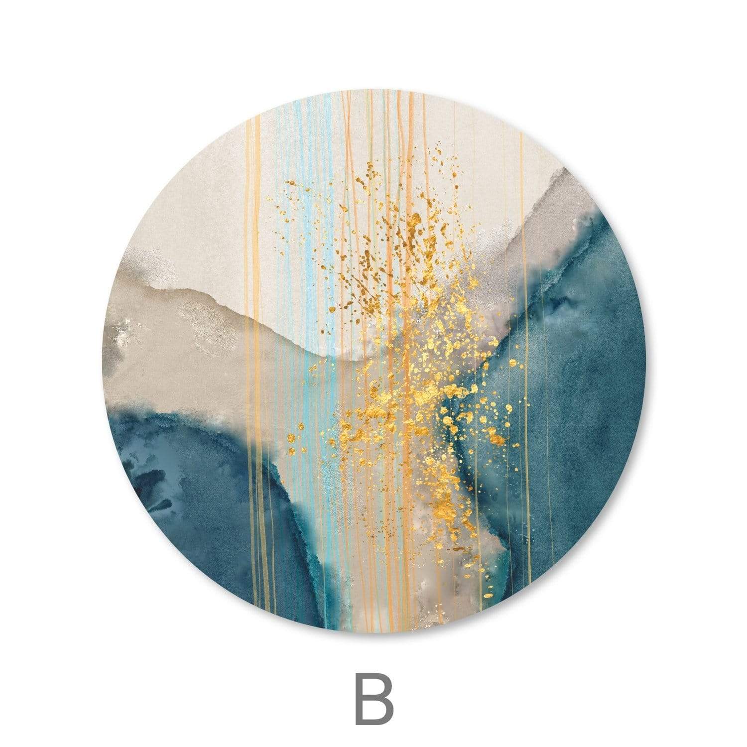 Spiritual Abstract - Circle Canvas Art B / 40 x 40cm / Standard Gallery Wrap Clock Canvas