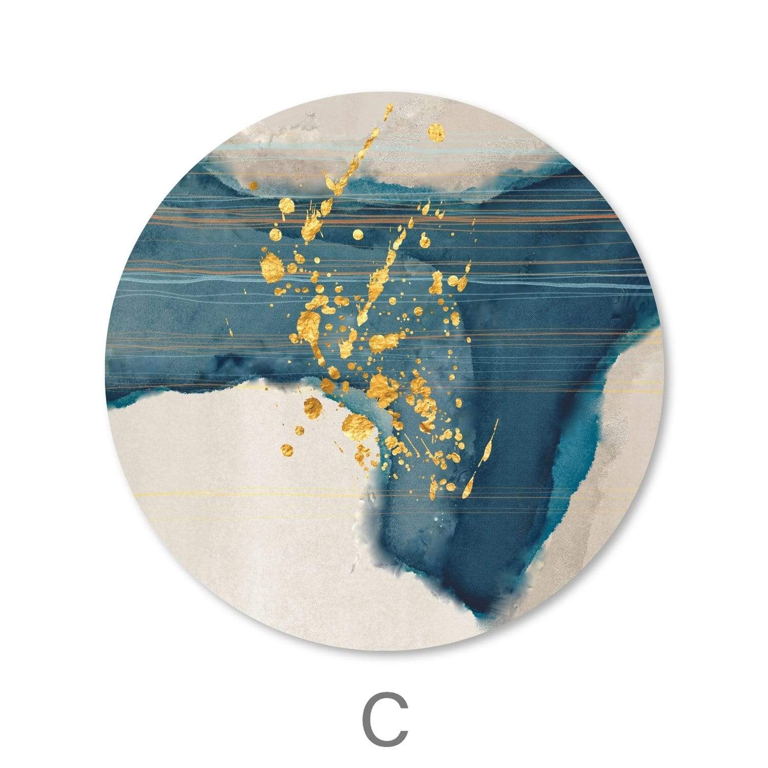Spiritual Abstract - Circle Canvas Art C / 40 x 40cm / Standard Gallery Wrap Clock Canvas