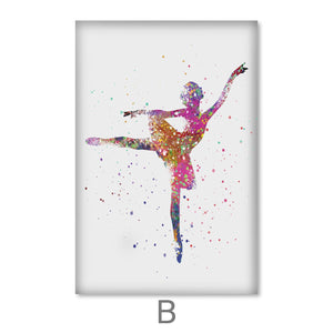 Splattered Dancers Canvas Art B / 30 x 45cm / Unframed Canvas Print Clock Canvas
