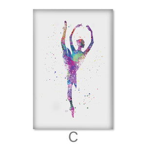 Splattered Dancers Canvas Art C / 30 x 45cm / Unframed Canvas Print Clock Canvas