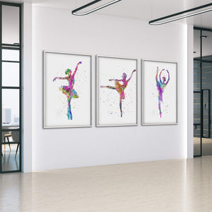 Splattered Dancers Canvas Art Clock Canvas