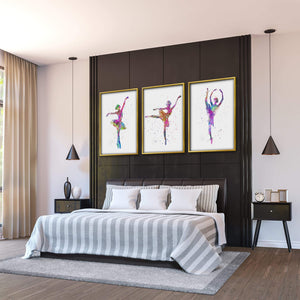 Splattered Dancers Canvas Art Clock Canvas