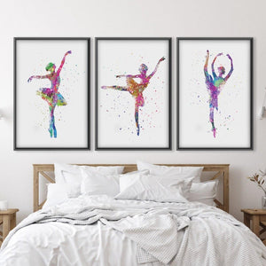 Splattered Dancers Canvas Art Clock Canvas