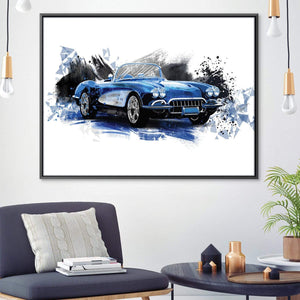 Sport Blue Canvas Art Clock Canvas