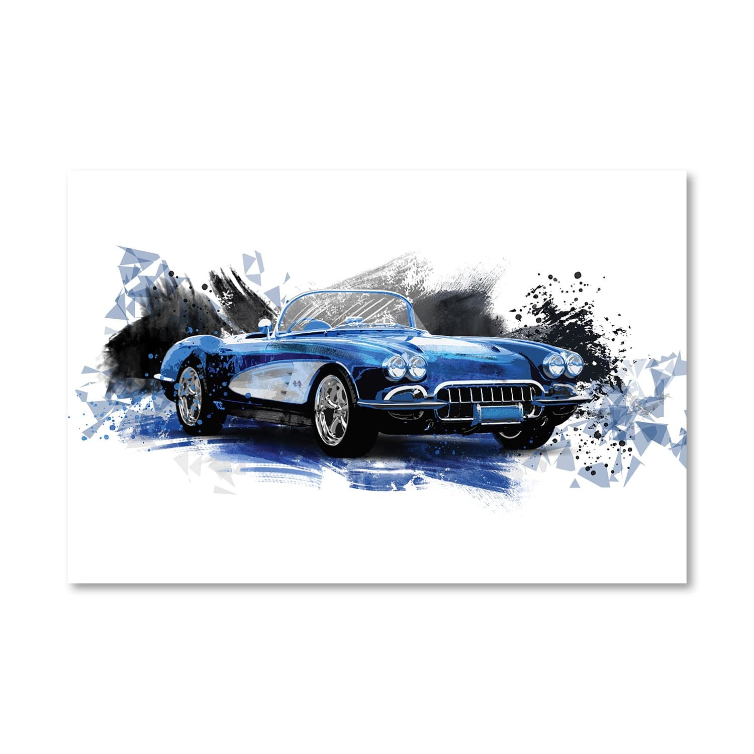 Sport Blue Canvas Art Clock Canvas