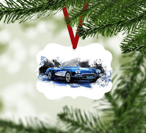 Sport Blue Ornament Christmas Ornament Victorian 10.8 x 8cm Clock Canvas