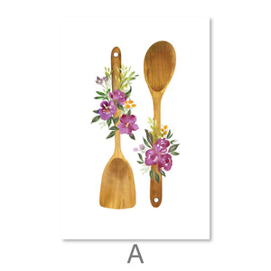 Spring Kitchen Canvas Art A / 30 x 45cm / Unframed Canvas Print Clock Canvas