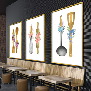 Spring Kitchen Canvas Art Clock Canvas