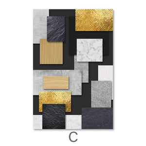 Square Space Canvas Art C / 40 x 60cm / Unframed Canvas Print Clock Canvas