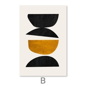 Stacked Irregular Shapes Canvas Art B / 30 x 45cm / Unframed Canvas Print Clock Canvas