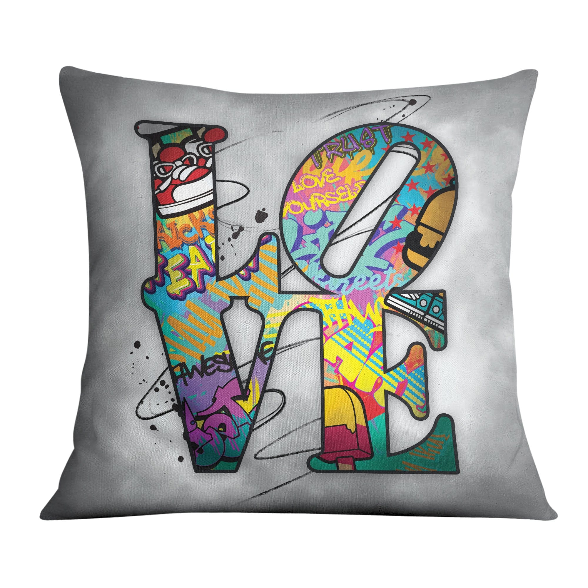 Stacked Love Cushion Cushion Cushion Square Clock Canvas