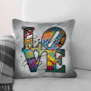 Stacked Love Cushion Cushion Cushion Square Clock Canvas