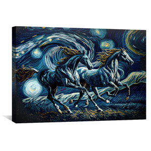 Stallion Gallop Canvas Art Clock Canvas