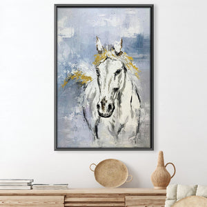 Stallion Horizon Oil Painting Oil 30 x 45cm / Oil Painting Clock Canvas