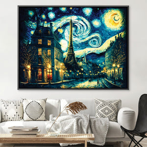 Starry Eiffel Tower Canvas Art Clock Canvas