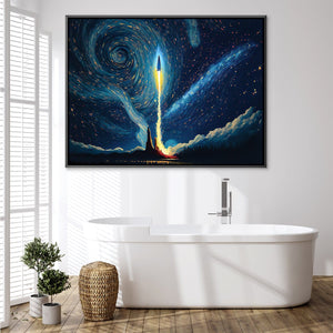 Starry Launch Canvas Art Clock Canvas