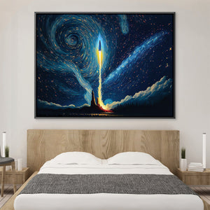 Starry Launch Canvas Art Clock Canvas