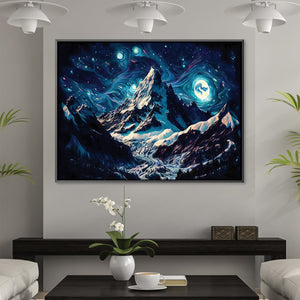 Starry Mountain Canvas Art Clock Canvas