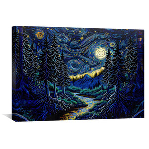 Starry Nature Canvas Art Clock Canvas