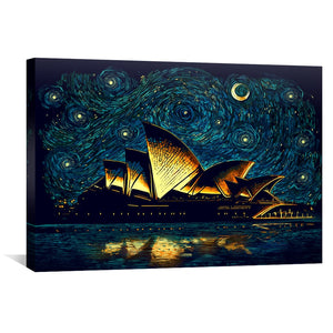 Starry Opera House Canvas Art Clock Canvas