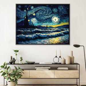 Starry Waves Canvas Art Clock Canvas