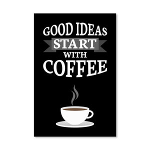 Start with Coffee Canvas Art Clock Canvas