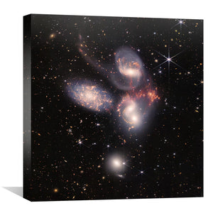 Stephan's Quintet Canvas Art 30 x 30cm / Unframed Canvas Print Clock Canvas