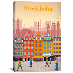 Stockholm Canvas - Studio 324 Art 30 x 45cm / Unframed Canvas Print Clock Canvas