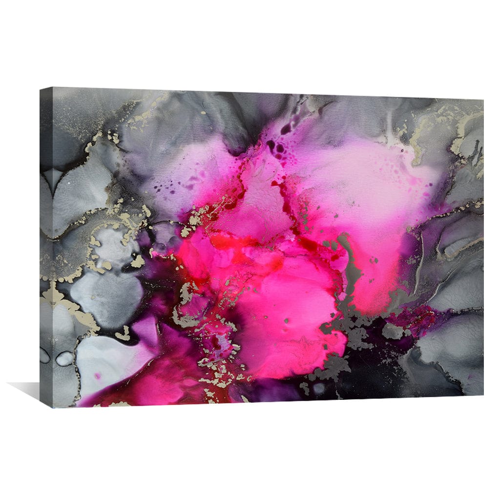 Stormy Pink Canvas Art Clock Canvas